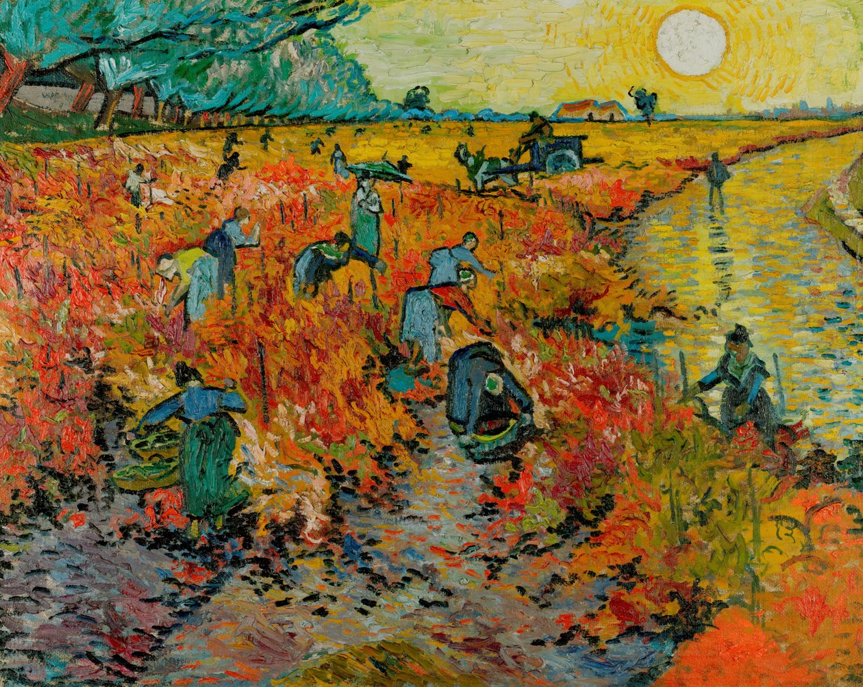 Punainen viinitarha / punainen viinitarha Arlesissa (Montmajour) tekijältä Vincent van Gogh