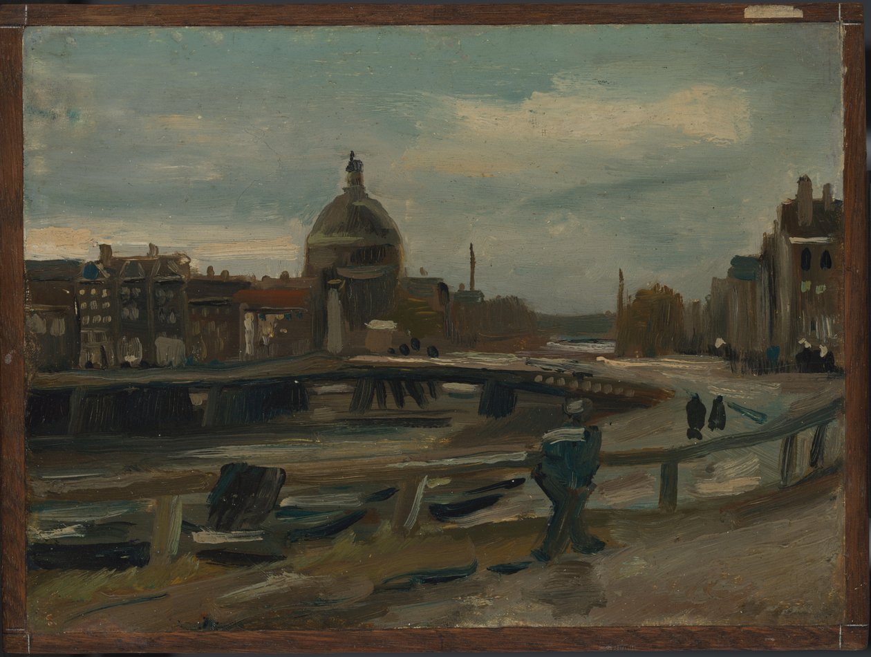 Singel lähellä Amsterdamin luterilaista kirkkoa tekijältä Vincent van Gogh