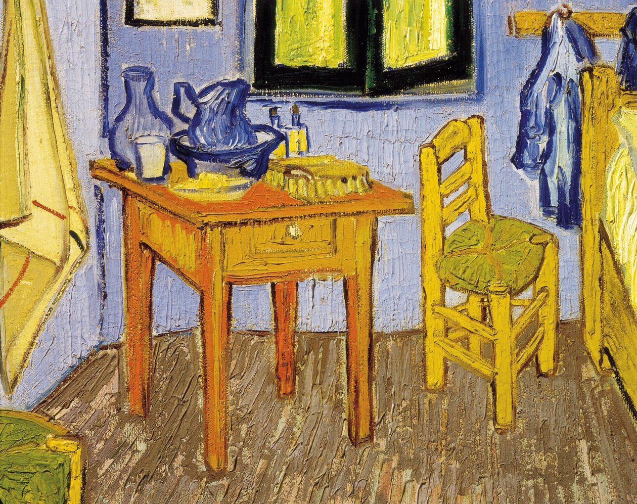 Vincent Van Goghin huone Arlesissa (yksityiskohta) 1889 (öljy kankaalle) tekijältä Vincent van Gogh