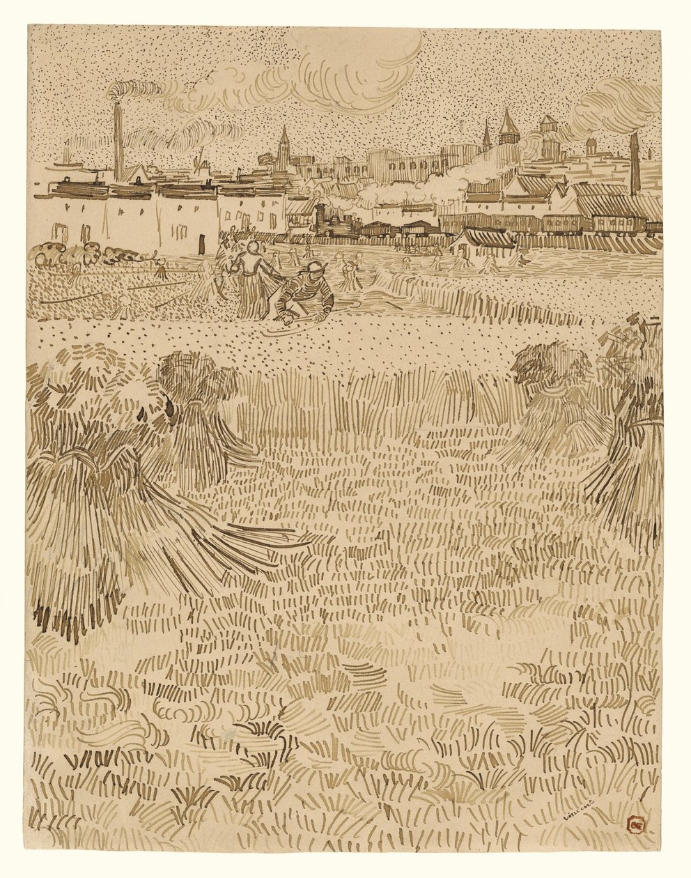 Näkymä vehnäpelloilta tekijältä Vincent van Gogh