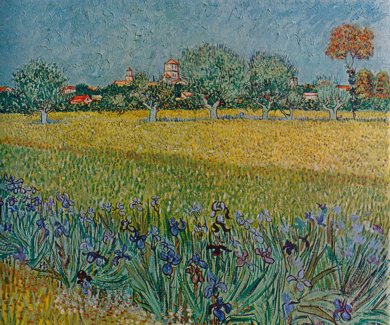 Näkymä oluista iiristen kanssa Bloomissa, 1888 tekijältä Vincent van Gogh