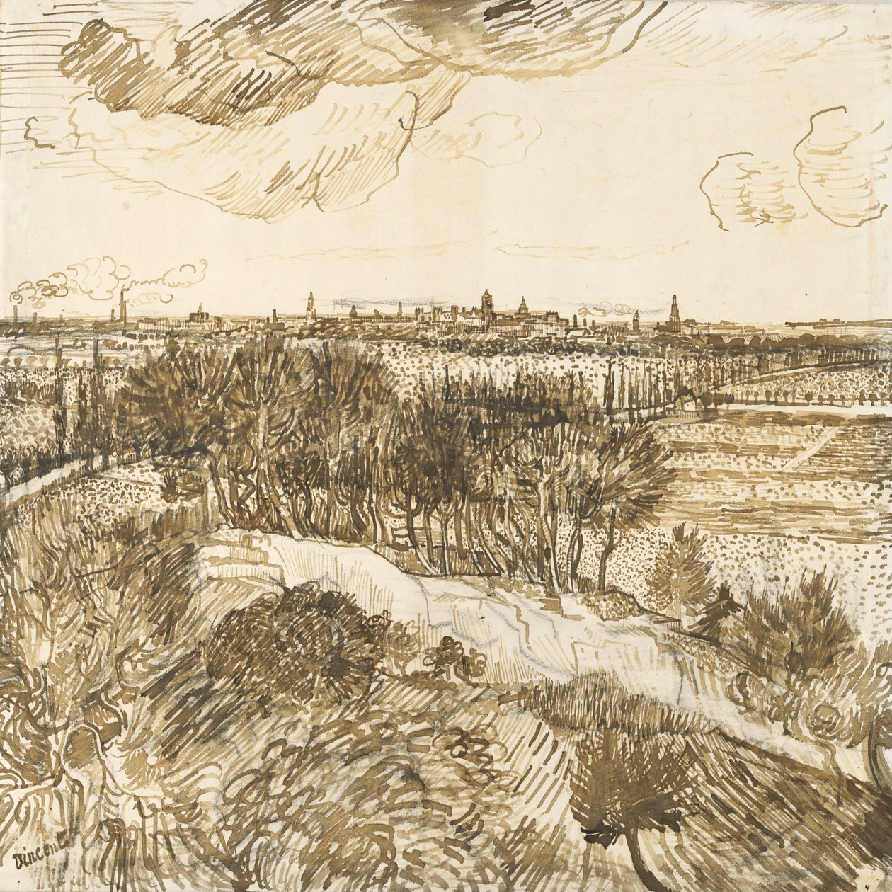 Näkymä Arlesiin Montmajourista tekijältä Vincent van Gogh