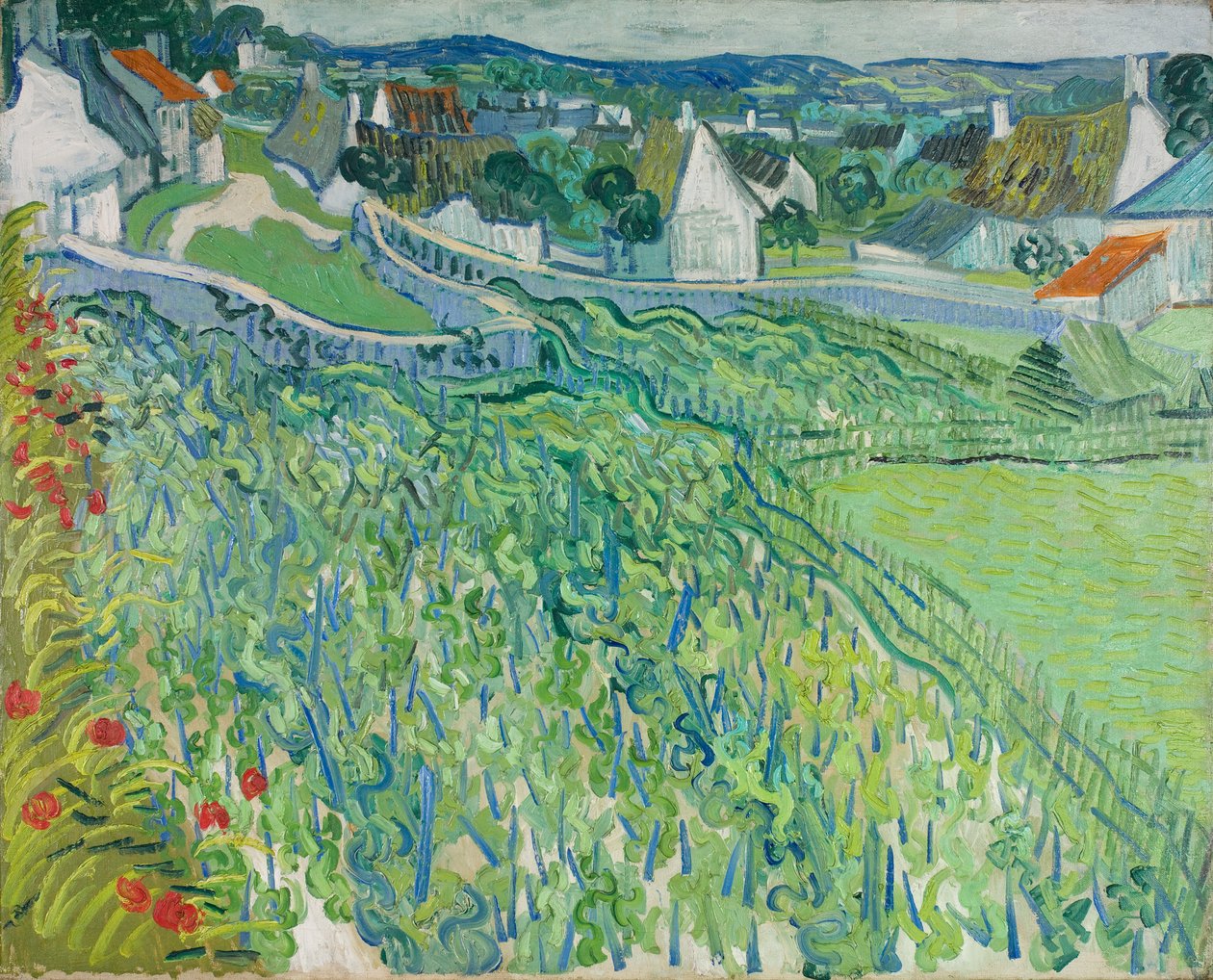 Auversin viinitarhoja, kesäkuu 1890 (öljy kankaalle) tekijältä Vincent van Gogh