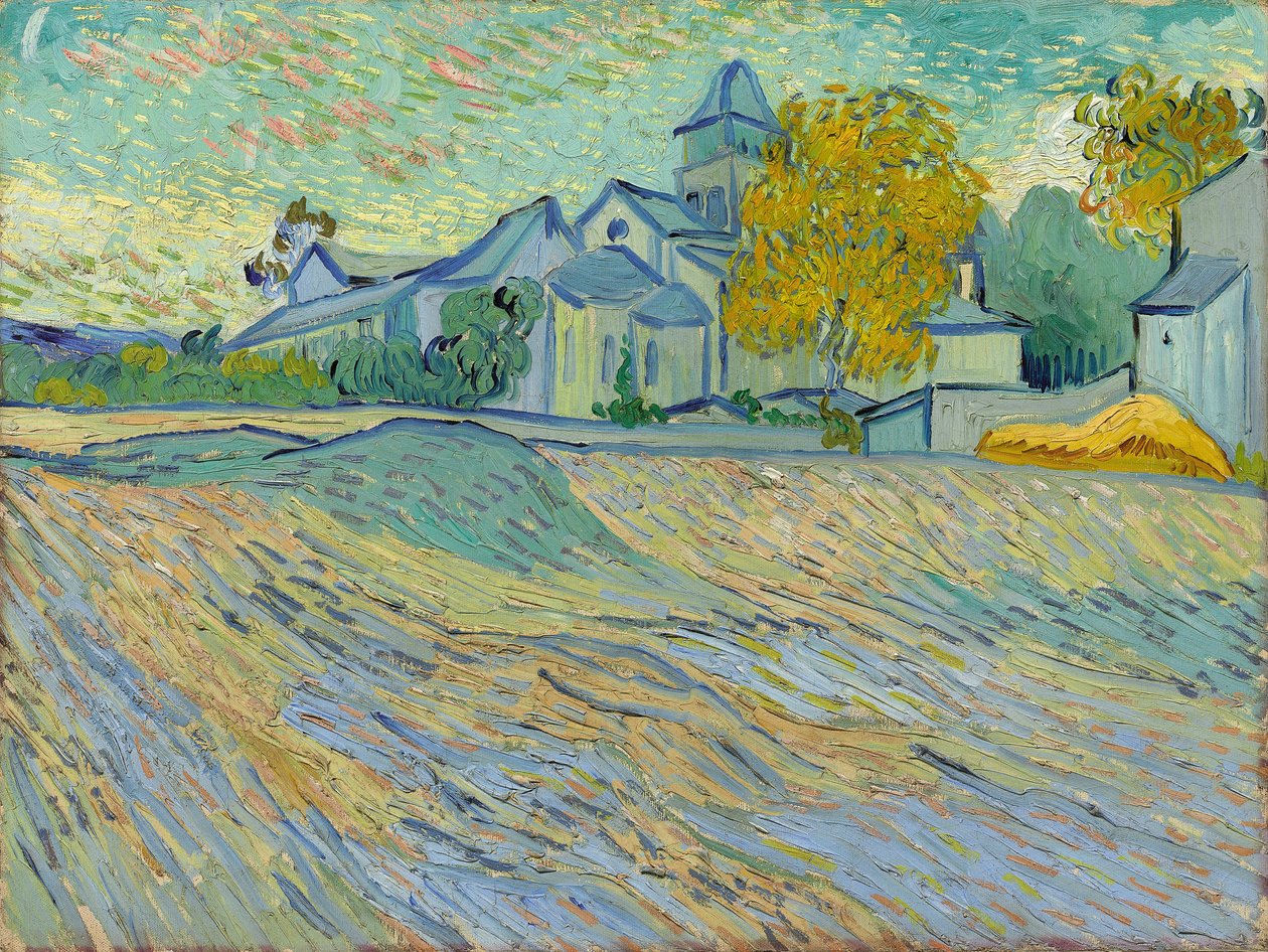 Näkymä turvapaikalle ja Saint-Remyn kappelille, 1889 tekijältä Vincent van Gogh