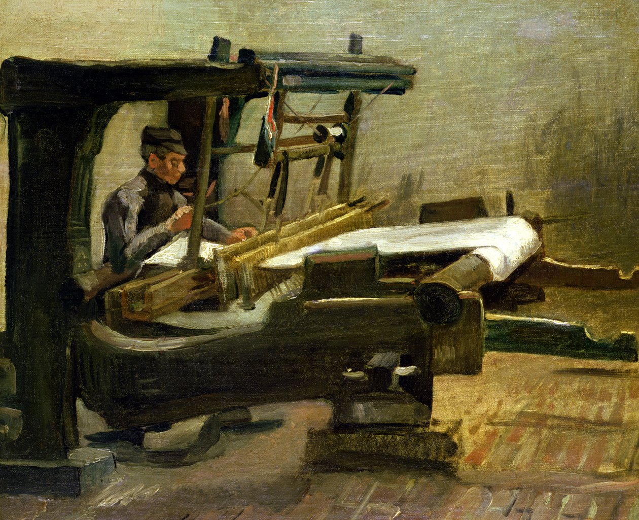 Weaver kangaspuussa, oikealle päin, 1884 tekijältä Vincent van Gogh