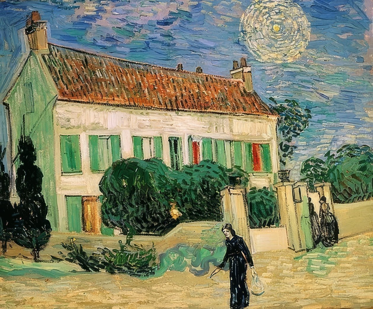 Valkoinen talo yöllä. kesäkuuta 1890 tekijältä Vincent van Gogh