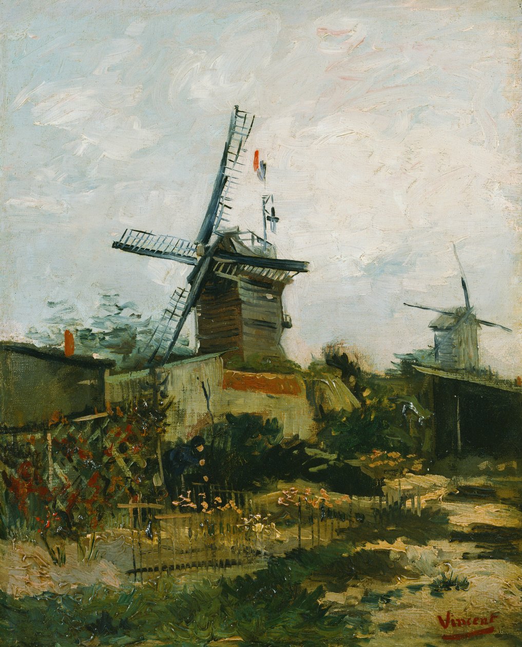 Tuulimyllyjä Montmartrella tekijältä Vincent van Gogh