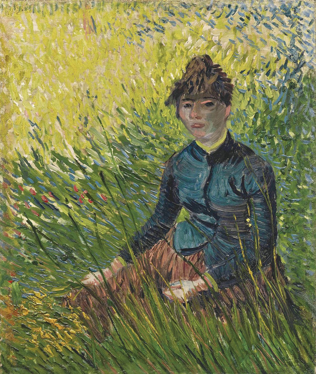 Nainen vehnäpellolla Nainen vehnäpellolla, 1887 tekijältä Vincent van Gogh
