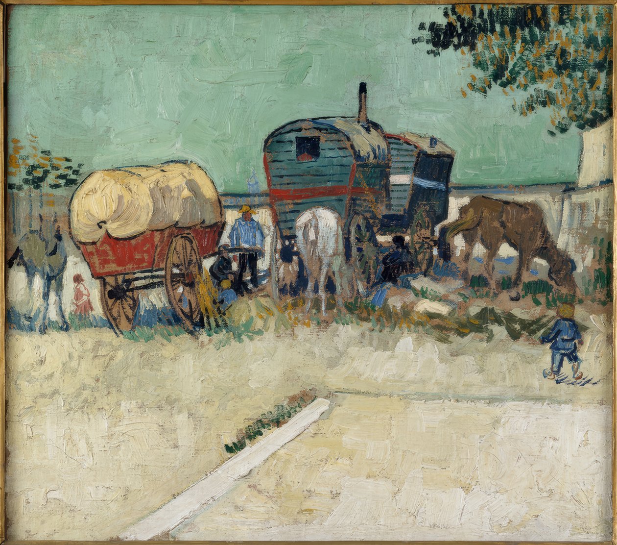 Zigeunerlager mit Pferdewagen tekijältä Vincent van Gogh