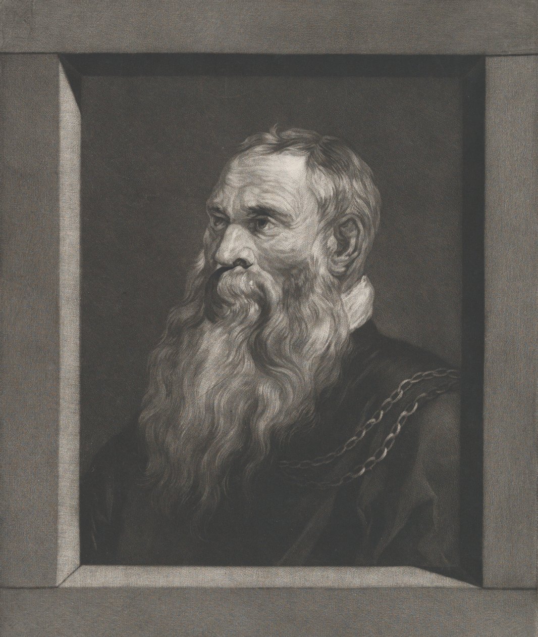 Muotokuva vanhasta miehestä, jolla on parta, n. 1787-1851. tekijältä Vincenz Georg Kininger