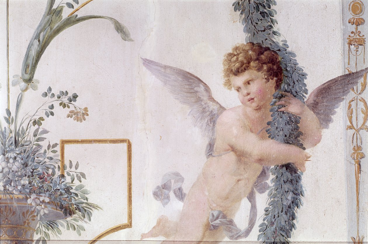 Yksityiskohta Pompeijin musiikkihuoneen koristeesta, 1777-80. tekijältä Vincenzo Valdre