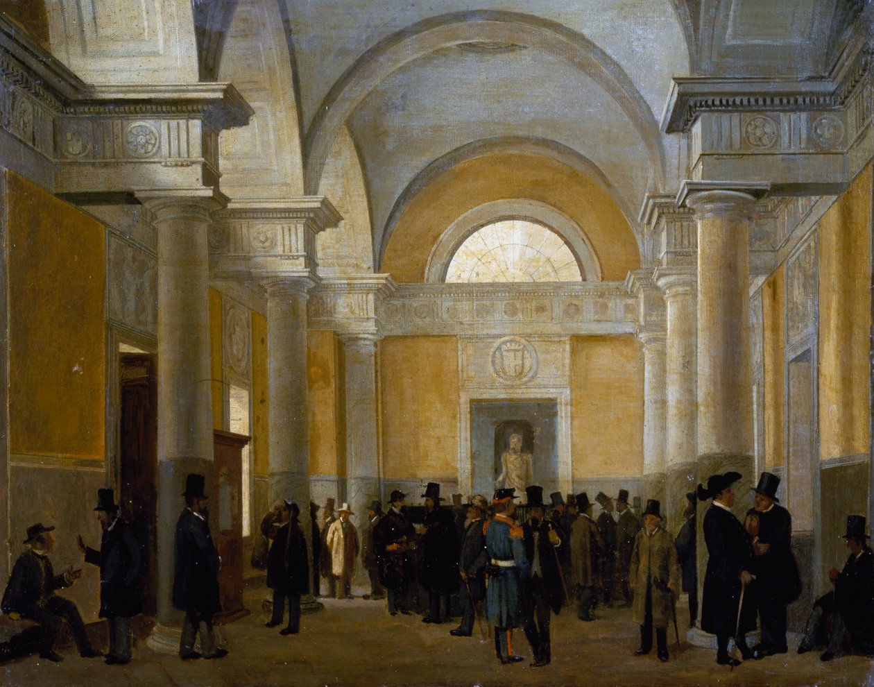 Palazzo San Giacomon sisätilat Napolissa tekijältä Vincenzo Abbati
