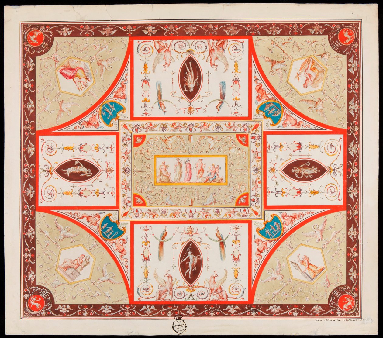 Copia de una decoración seinämaalaus romana tekijältä Vincenzo Brenna