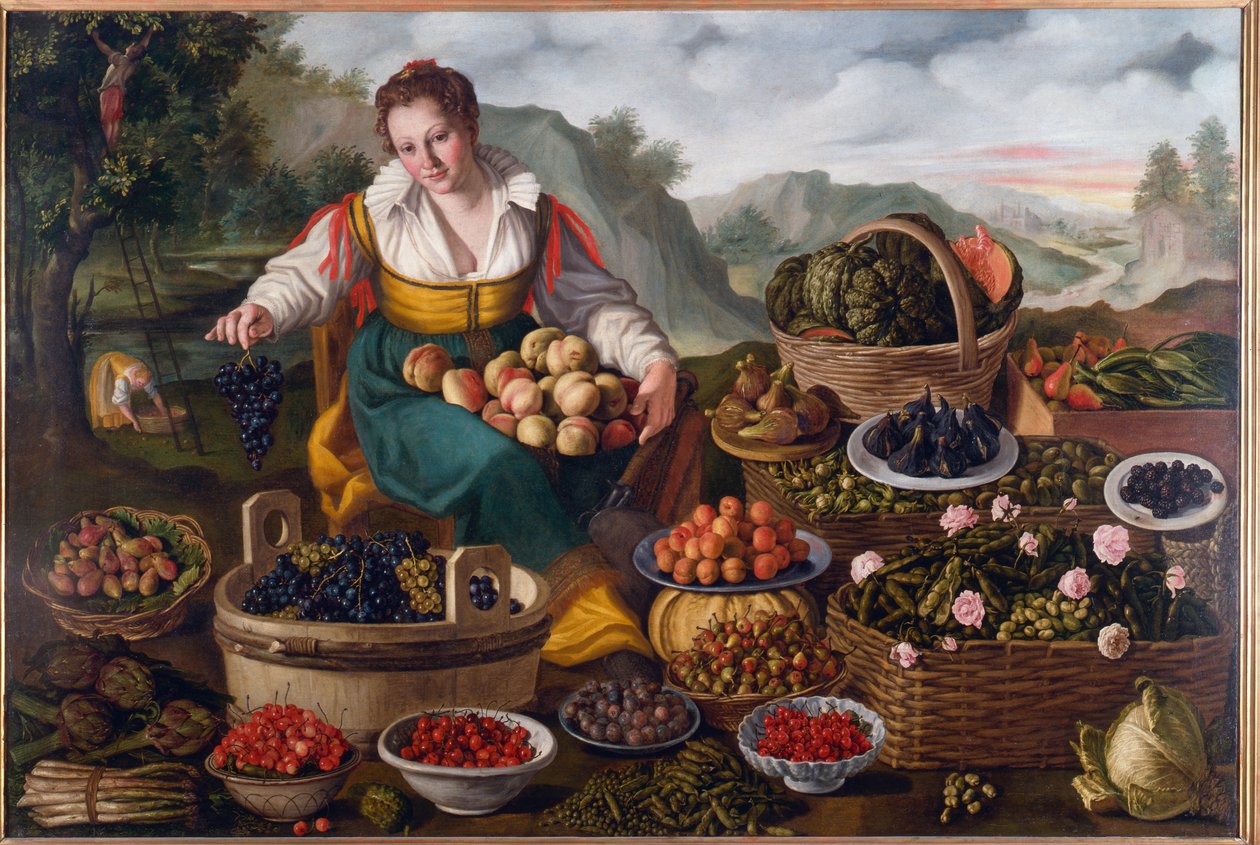 Hedelmien myyjä, 1578-81 tekijältä Vincenzo Campi