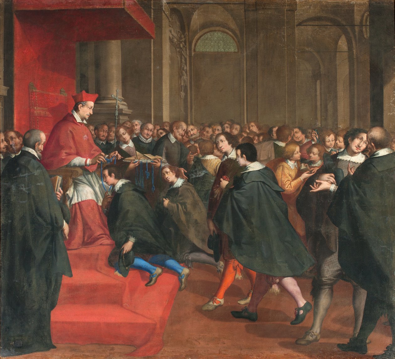 Milano, San Francesco da Paolan kirkko, Fratelli Campi, kardinaali Federico järjestää kristillisen opin mestareiden ryhmän tekijältä Vincenzo and Campi Antonio Campi