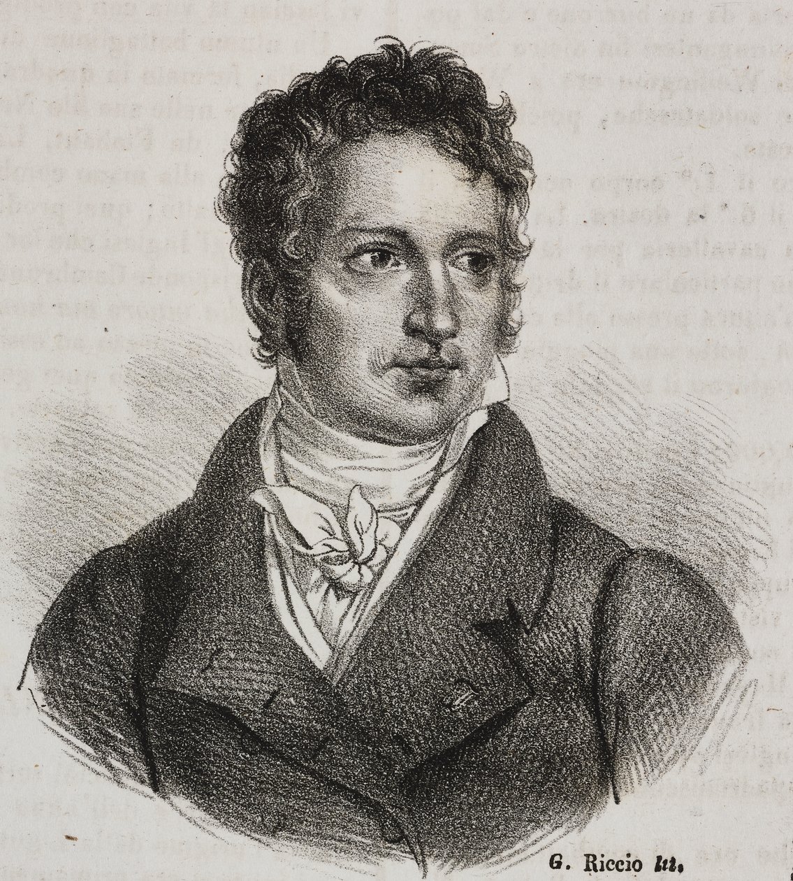 Vincenzo Camuccinin (1771-1844), italialaisen taidemaalarin ja restauraattorin muotokuva, Gaetano Riccion litografia Poliorama Pittorescosta, n:o 16, 23. marraskuuta tekijältä Vincenzo Camuccini