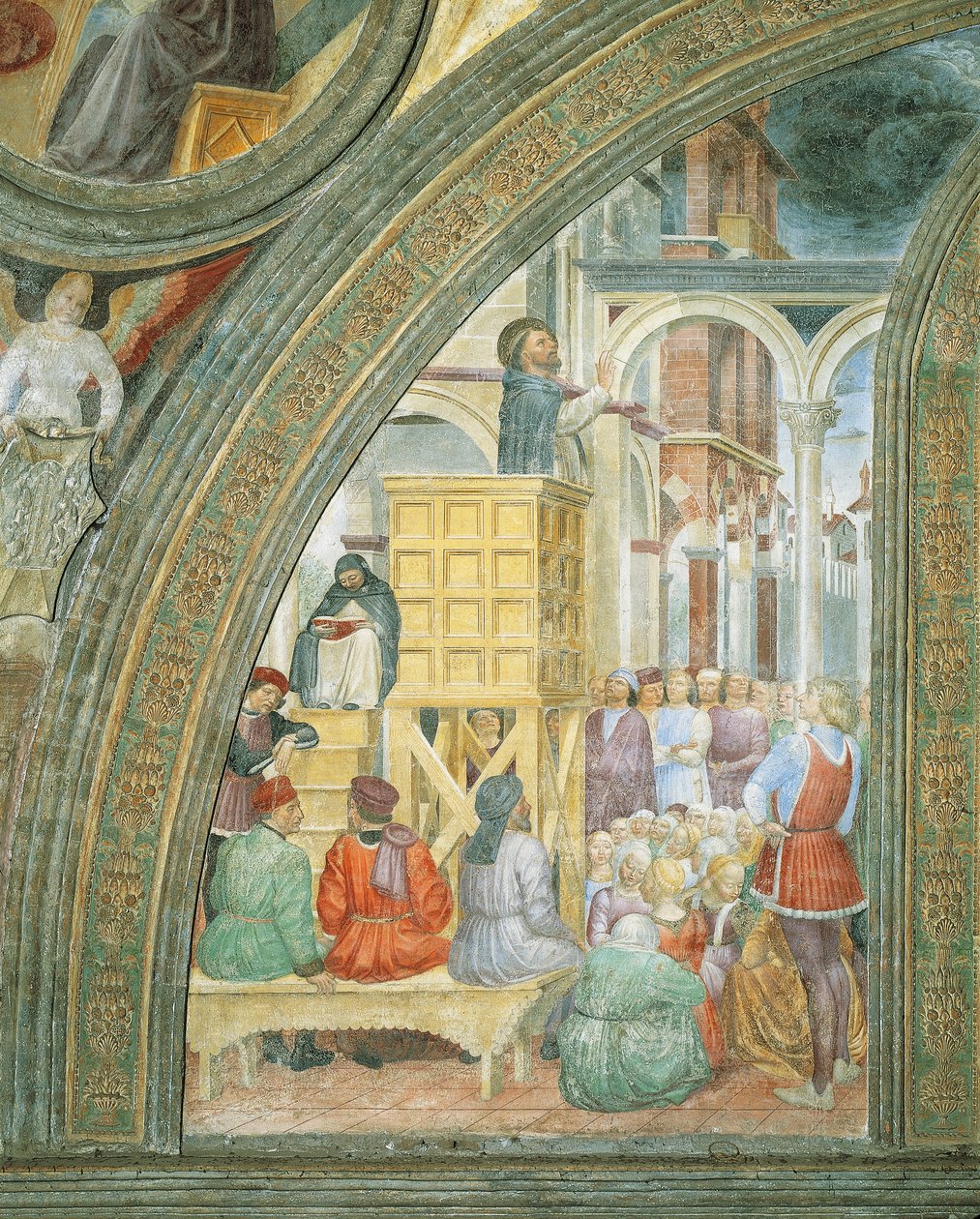 Pilven ihme, yksityiskohta Saint Peter Martyr -tarinoista, Vincenzo Foppa tekijältä Vincenzo Foppa