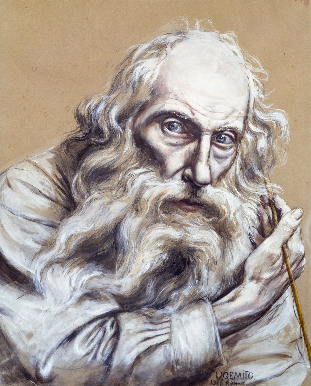 Omakuva, Vincenzo Gemito (1852-1929), tempera paperille, 50x40 cm tekijältä Vincenzo Gemito