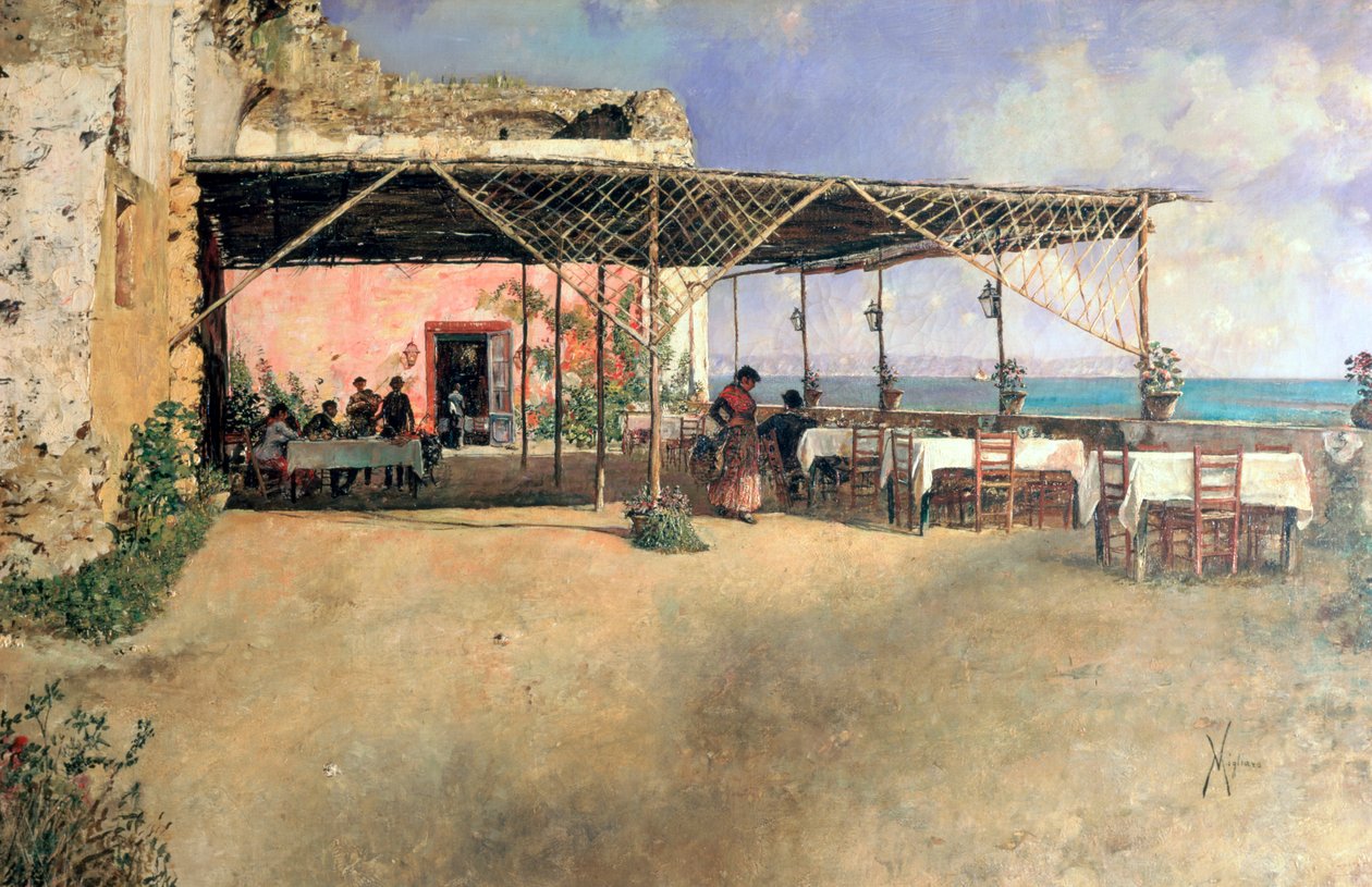 Taverna Posillipossa, 1886 tekijältä Vincenzo Migliaro