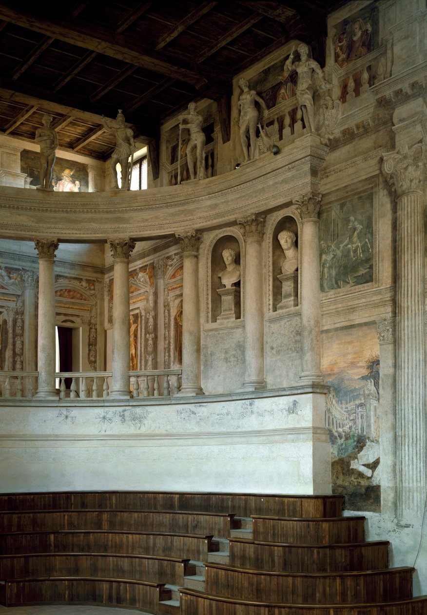 Renessanssiarkkitehtuuri: näkymä olympiateatteriin (teatro olimpico), jonka on suunnitellut arkkitehti Vincenzo Scamozzi (1552-1616) 1588-1590 Sabbioneta, Italia tekijältä Vincenzo Scamozzi