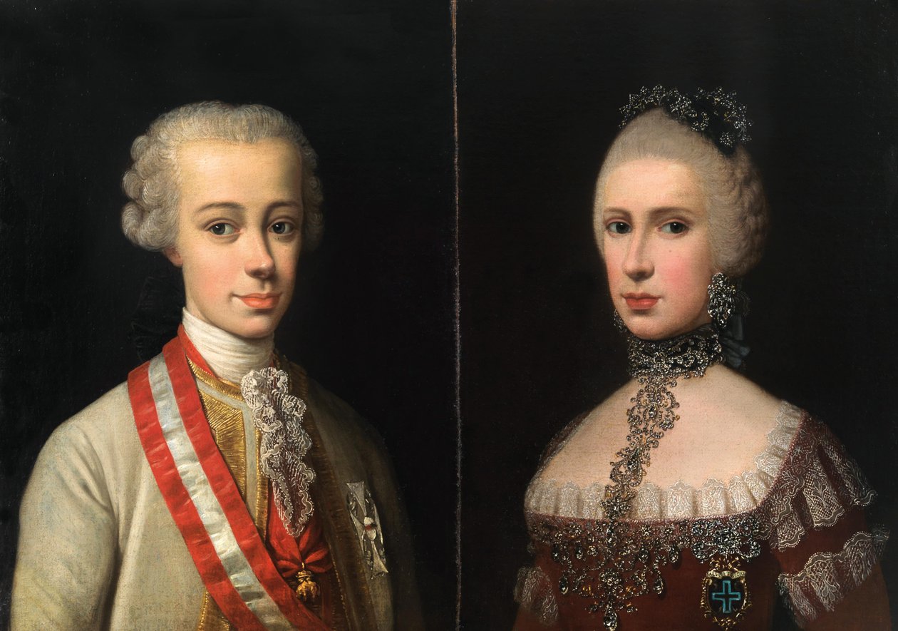 Muotokuvia Leopoldista, Toscanan suurherttuasta 1747-1792 ja Maria Luisasta Espanjasta 1745-1792, noin 176 tekijältä Violante Beatrice Siries