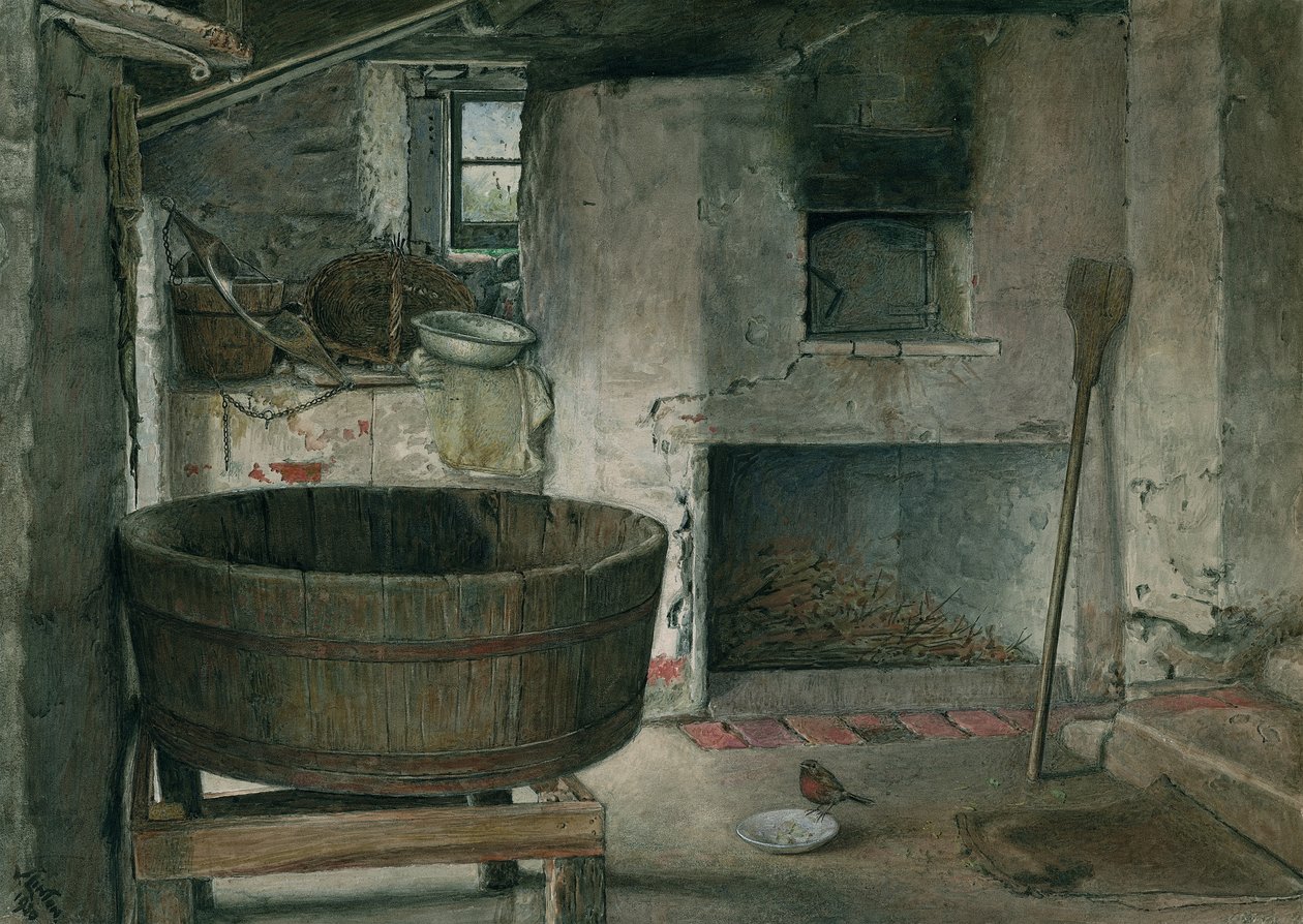 Mökin sisustus Robinin kanssa, 1930 (wc laivalla) tekijältä Violet Linton