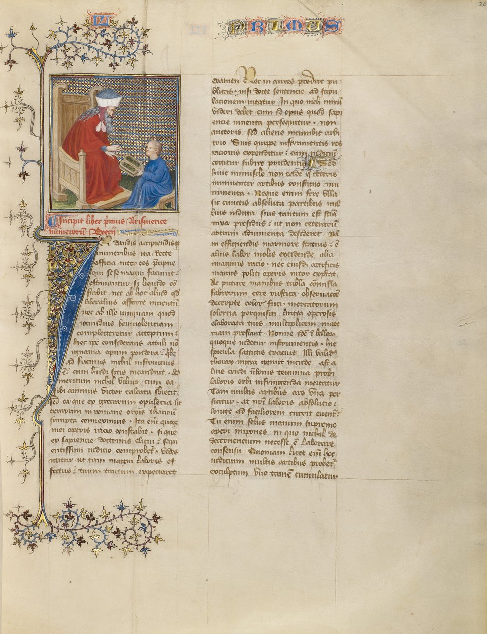 Boethius opettaa nuorelle pojalle aritmetiikkaa tekijältä Virgil Master