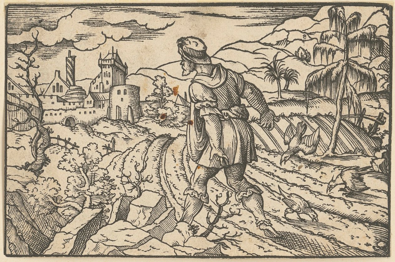 Serafi puhdistaa Jesajan huulet [recto]; Jeremian näky [verso] tekijältä Virgil Solis