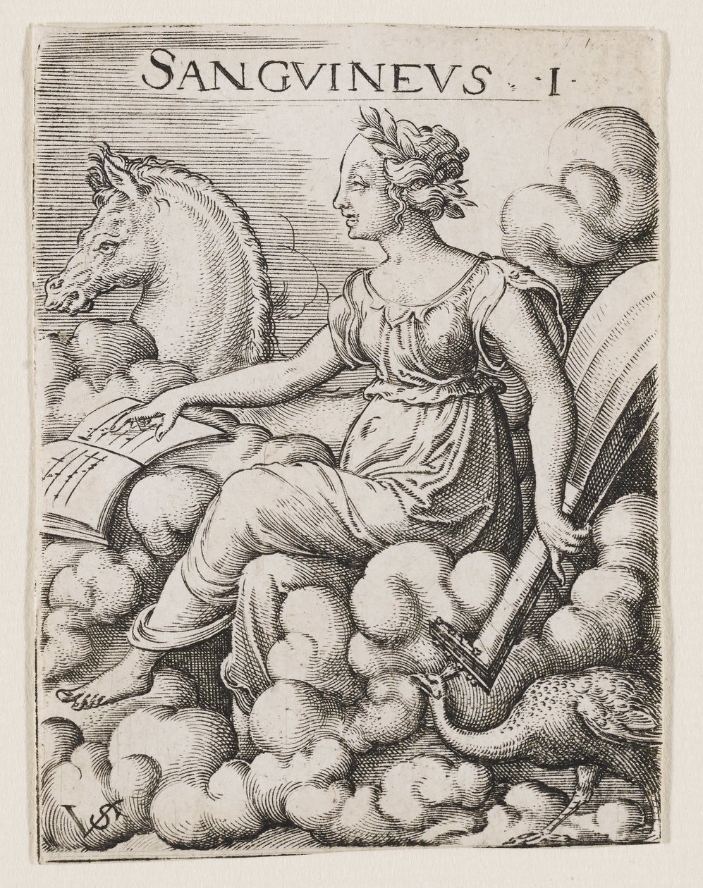 Sanguine Temperament, n. 1530-62 (kaiverrus) tekijältä Virgilius the elder Solis