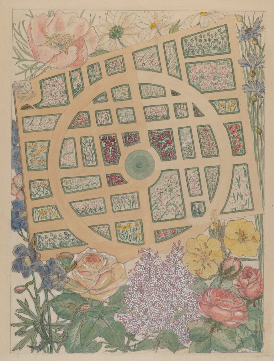Madame Jumelin puutarha, n. 1936. tekijältä Virginia Richards