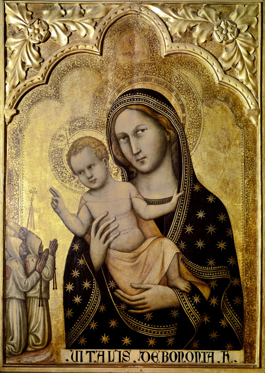 Madonna lapsen kanssa. 1345-1350. (tempera ja kulta paneelille) tekijältä Vitale da Bologna