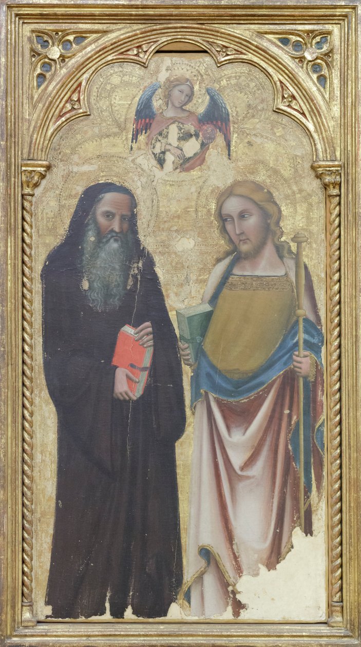Pyhä Antonius Apotti ja Pyhä Jaakob Suurempi, noin 1350 (tempera paneelille). tekijältä Vitale da Bologna