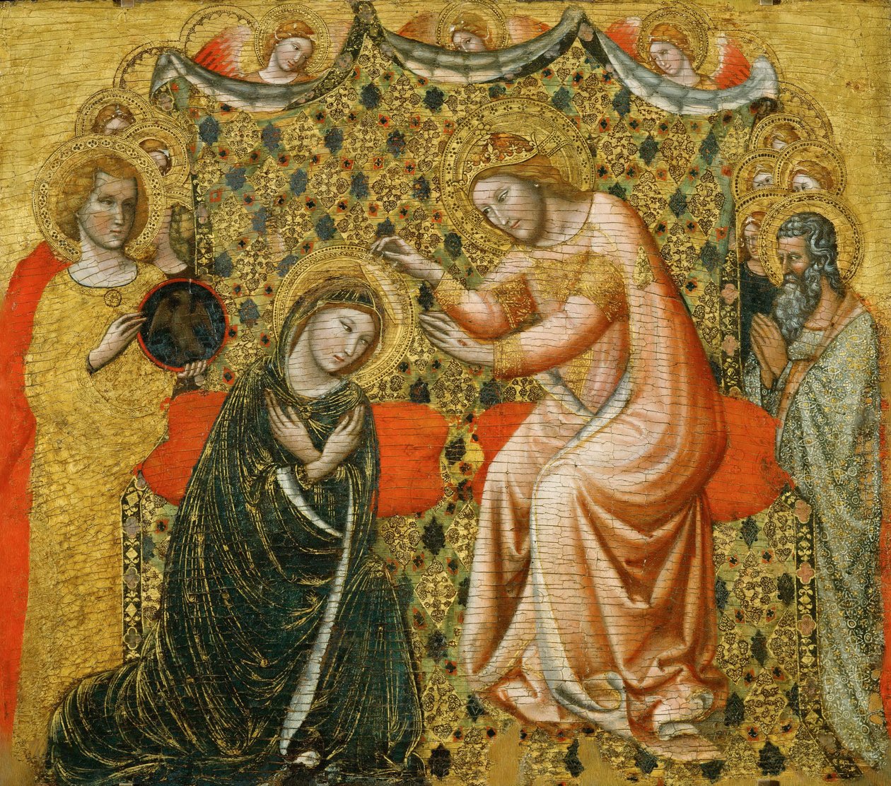 Neitsyen kruunaus, 1340-1344 tekijältä Vitale da Bologna