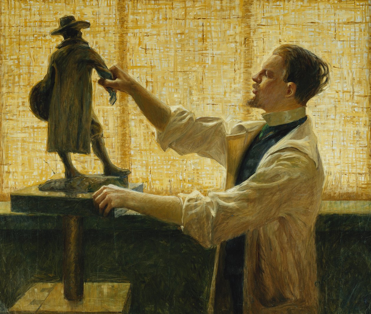 Kuvanveistäjä Carl Eldh studiossaan, 1908 tekijältä Vitalis Nyberg