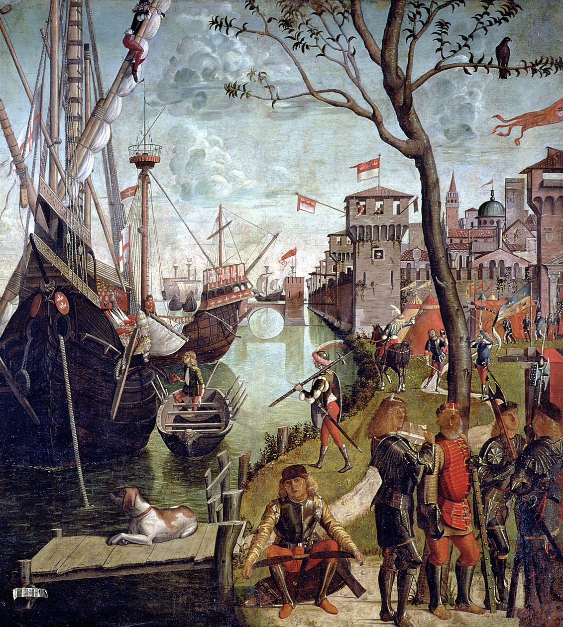 Pyhän Ursulan saapuminen Kölnin piirityksen aikana, Pyhän Ursulan sykliltä, 1498 tekijältä Vittore Carpaccio