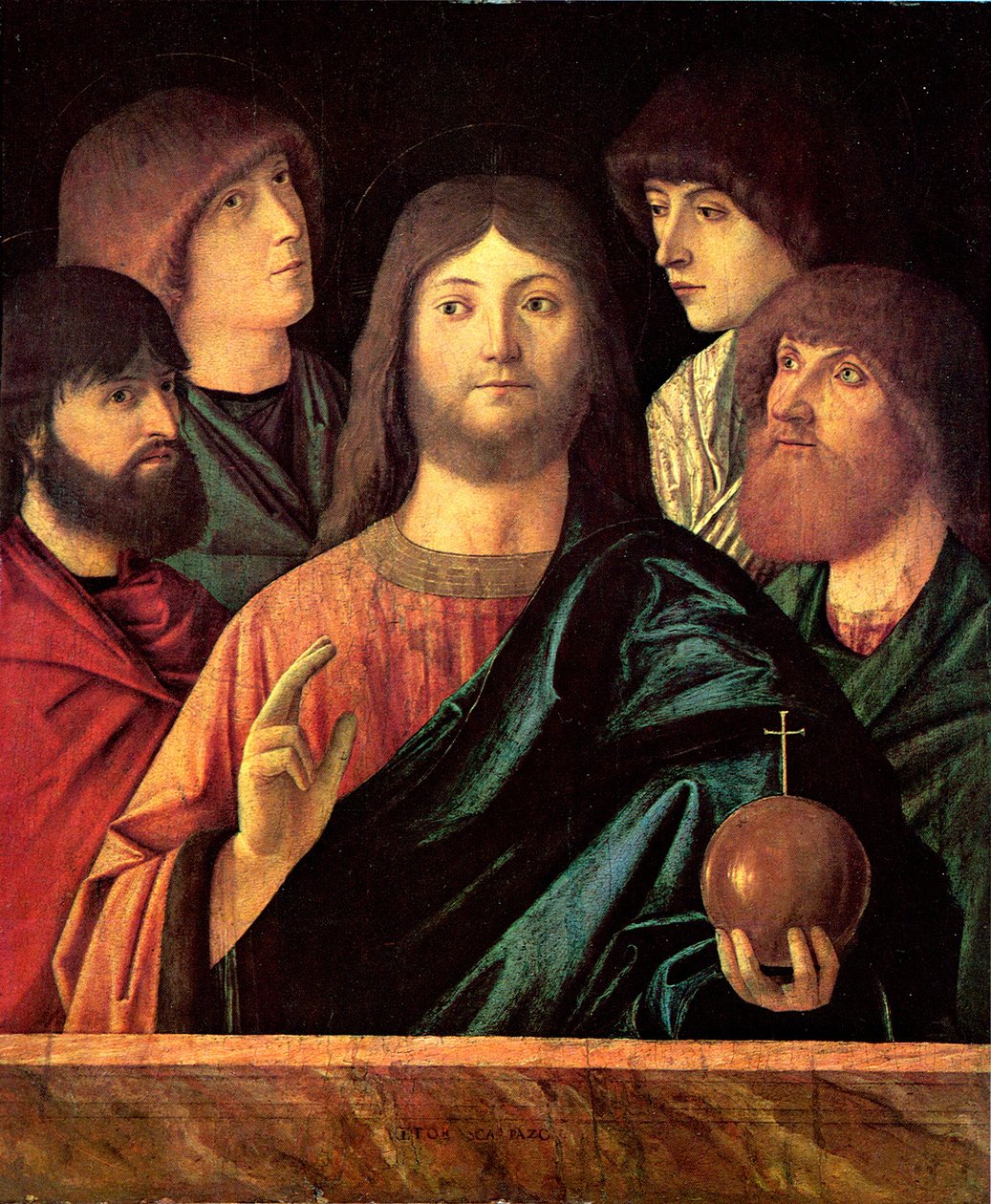 Der Erlöser segnet vier Apostel tekijältä Vittore Carpaccio