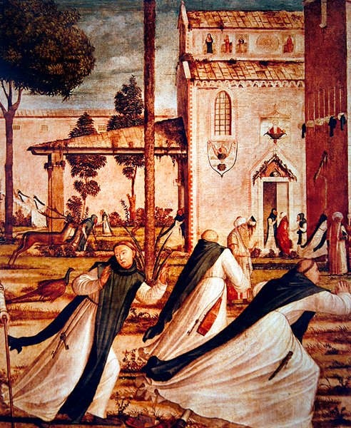 Yksityiskohta St. Jerome kesyttämisestä leijonasta, n. 1501-09 tekijältä Vittore Carpaccio