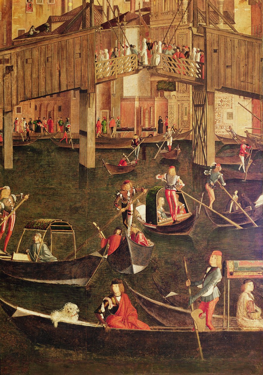 Yksityiskohta Rialton sillalla olevan tosi ristin jäännöksen ihmeestä, 1494 (yksityiskohta 221362) tekijältä Vittore Carpaccio