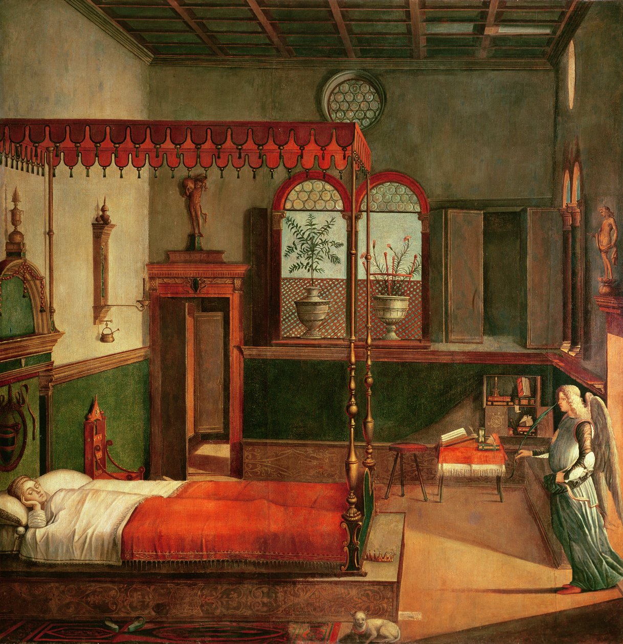 Pyhän Ursulan uni, 1495 (tempera kankaalle) (katso 156167) tekijältä Vittore Carpaccio