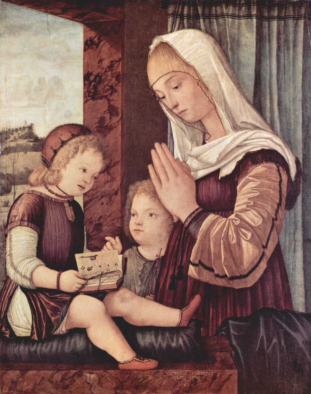 Maria und Johannes der Täufer beten das Christuskind an tekijältä Vittore Carpaccio