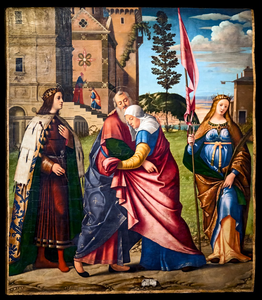 Joachimin ja Annan tapaaminen St.Louis IX: n ja St. Livraden kanssa tekijältä Vittore Carpaccio