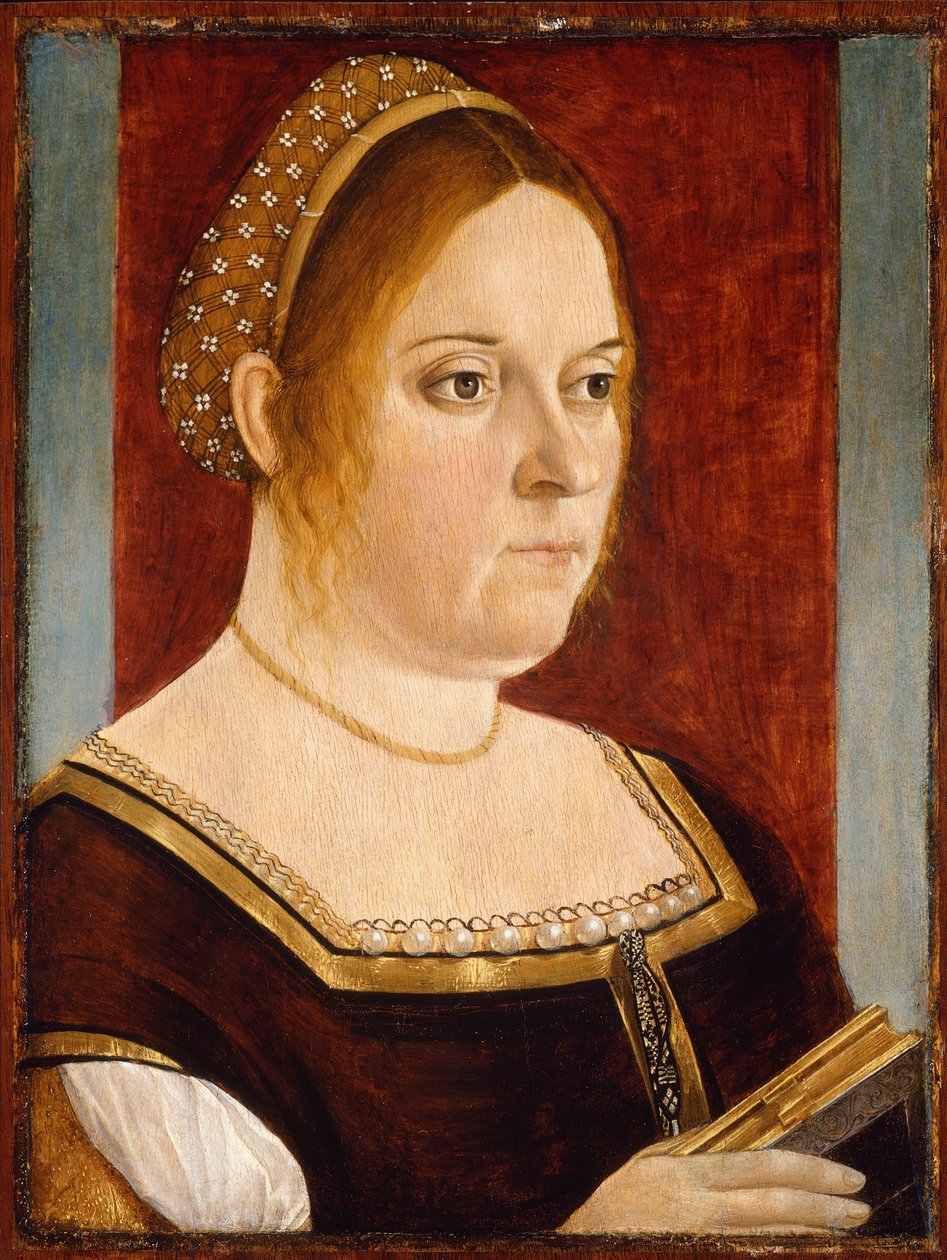 Naisen muotokuva kirjan kanssa tekijältä Vittore Carpaccio