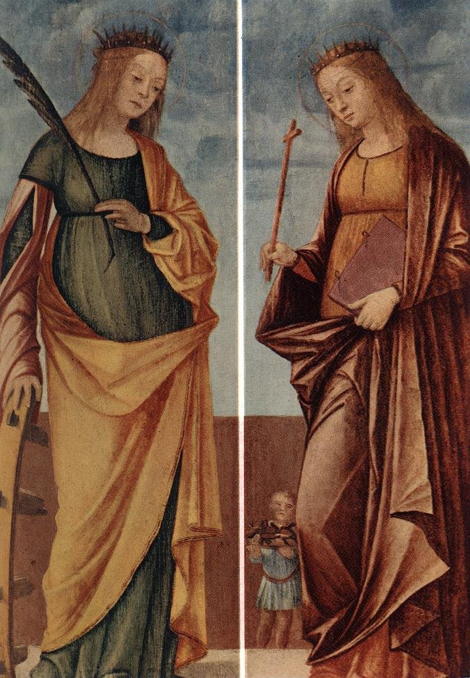 Pyhä Katariina Aleksandriasta ja Pyhä Veneranda tekijältä Vittore Carpaccio