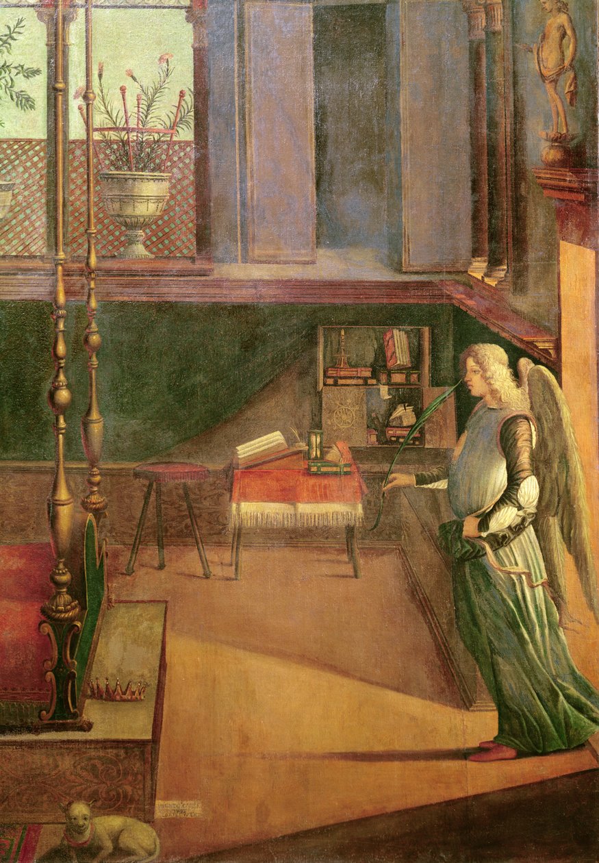 Pyhän Ursulan unelma, 1495 (tempera kankaalle) (yksityiskohta 209267, 686) tekijältä Vittore Carpaccio
