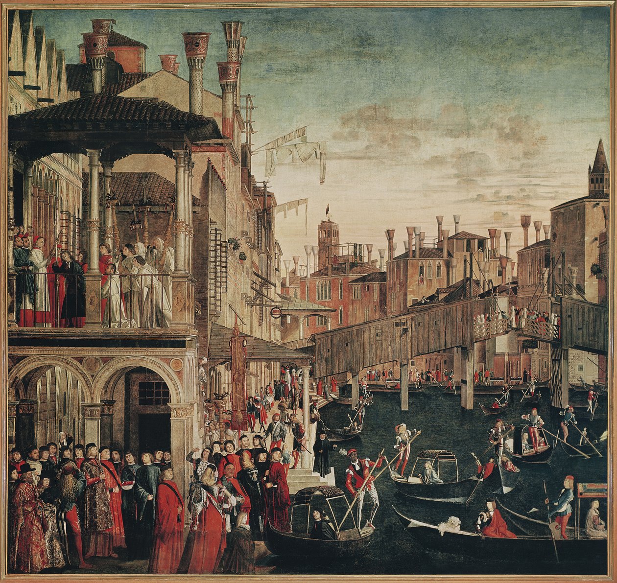 Todellisen ristin reliikin ihme Rialton sillalla, 1494 (ks. myös 119437). tekijältä Vittore Carpaccio