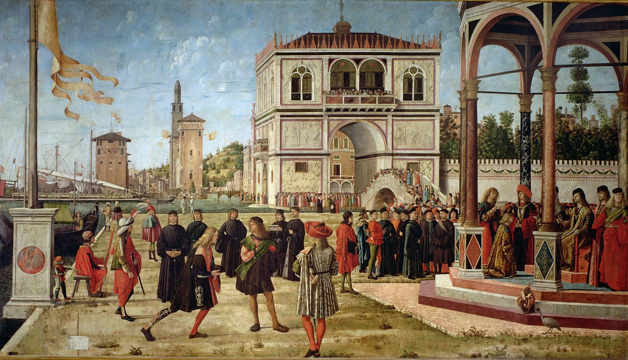 Pyhän Ursulan tarina, Englannin suurlähettiläiden kotiuttaminen, 1490-1496 tekijältä Vittore Carpaccio