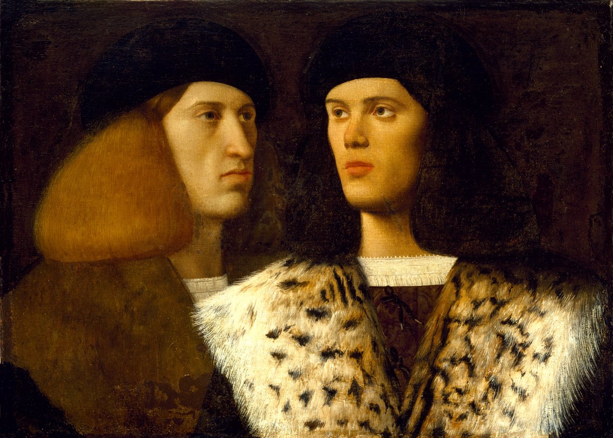 Kahden nuoren miehen muotokuva, n. 1515 tekijältä Vittore Belliniano