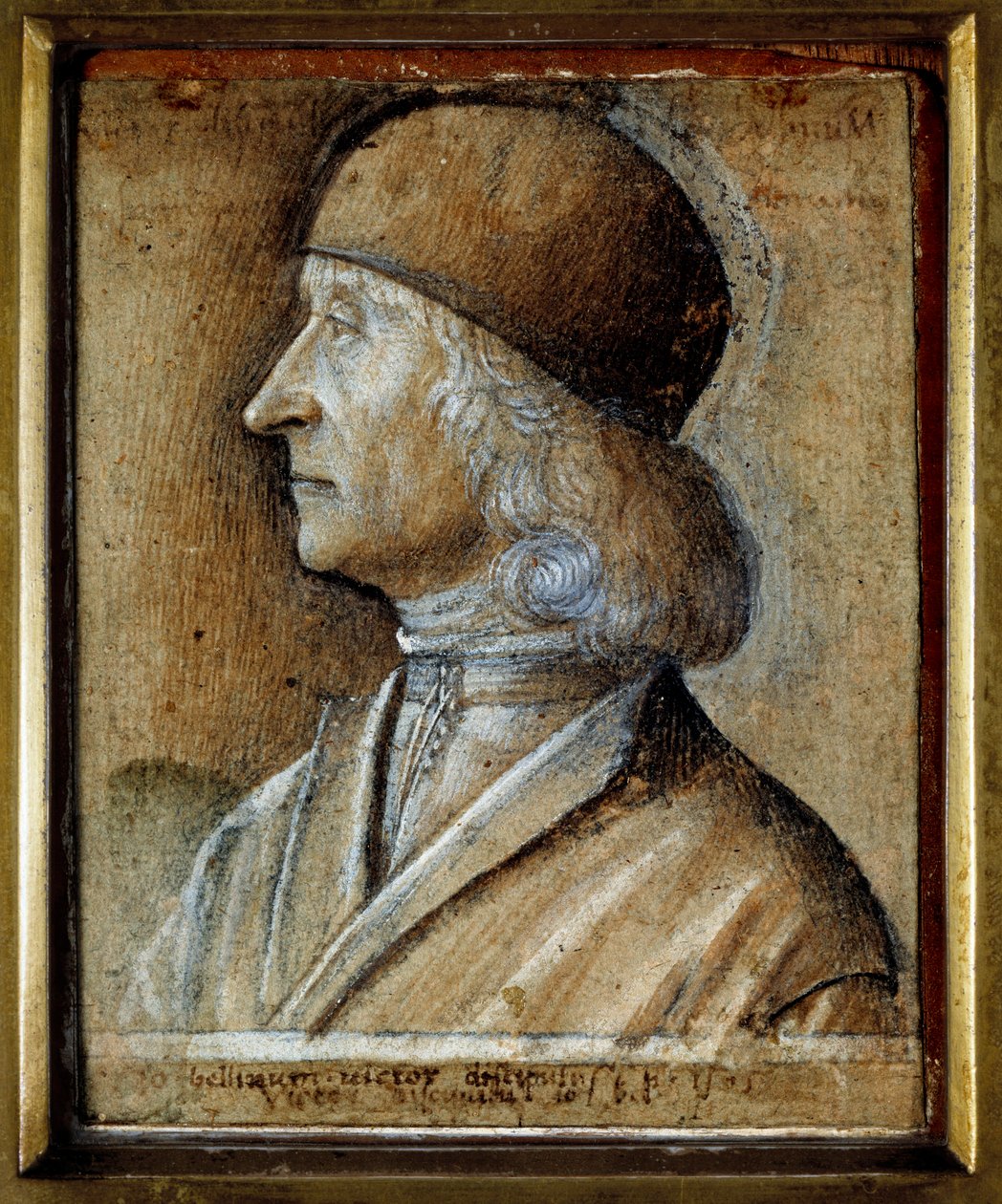 Muotokuva Giovanni Bellinistä dit il Giambellinosta (1430-1516), renessanssin venetsialaisesta taidemaalarista. Matteo Bellinianon Vittoren piirustus (v.1485-1529) tekijältä Vittore Belliniano