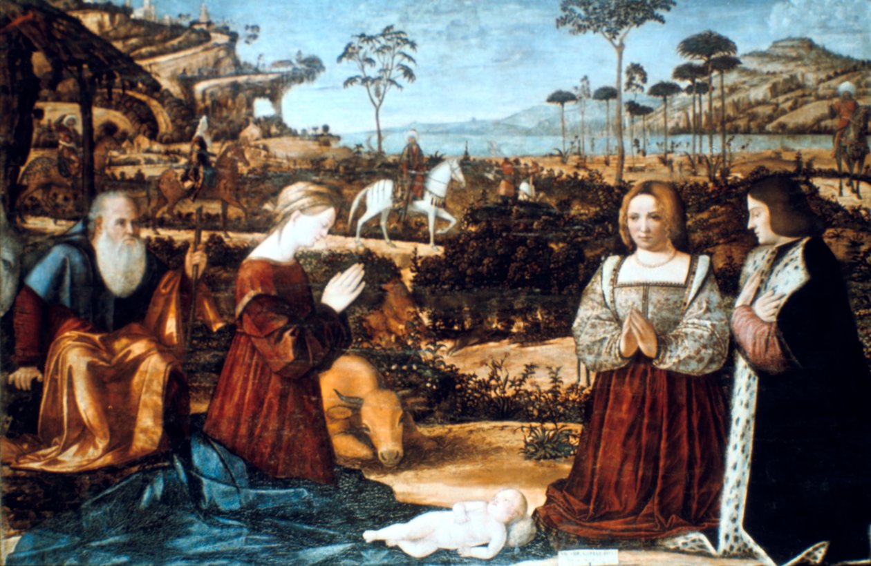 Pyhä perhe kahdella luovuttajalla, 1505 tekijältä Vittore Carpaccio