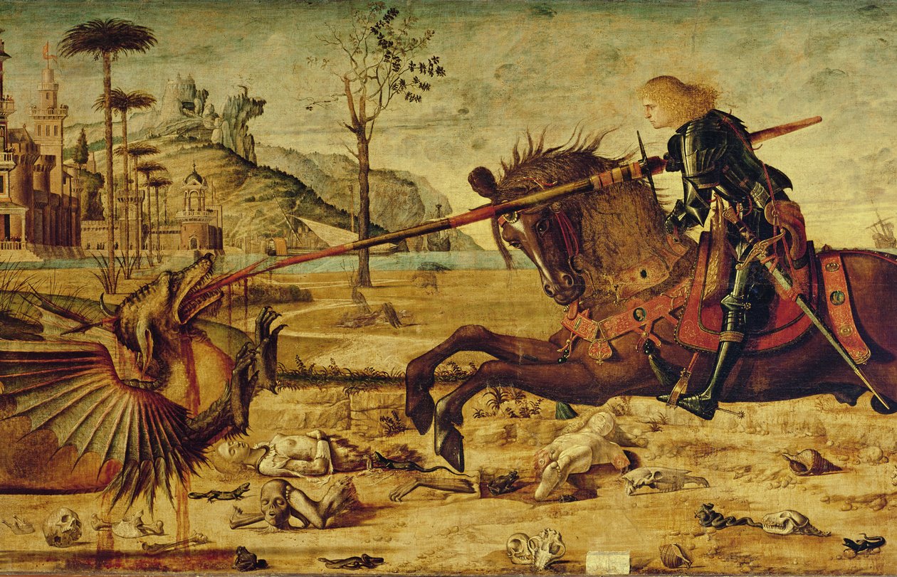 St. George Killing the Dragon, 1502-07 (428017:n tiedot) tekijältä Vittore Carpaccio